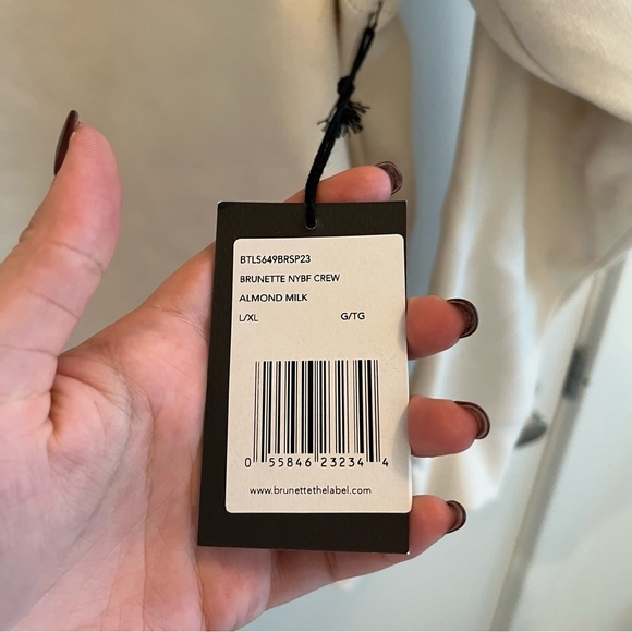 The "BRUNETTE" Not Your Boyfriend's Crew Neck Sweatshirt | Almond Milk - Picture 4 of 4